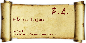 Pécs Lajos névjegykártya